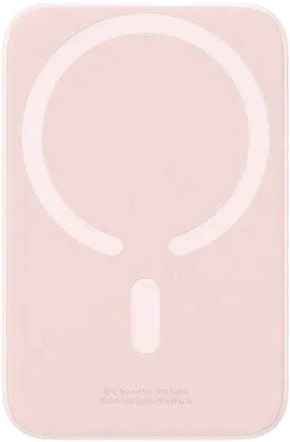 Внешний аккумулятор Baseus Magnetic Mini Wireless Charge Power Bank с кабелем 2022 (6000 mAh, розовый)