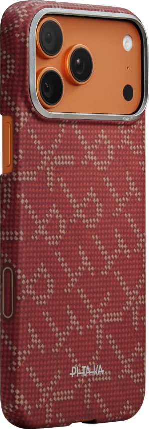 Чехол Pitaka Ultra Slim для iPhone 17 Pro (золотой/красный)