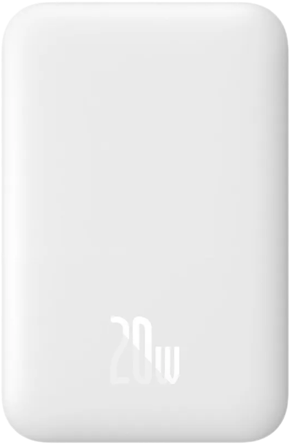 Внешний аккумулятор Baseus Magnetic Mini Wireless Charge Power Bank с кабелем 2022 (6000 mAh, белый)