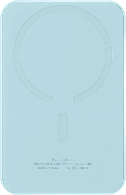 Внешний аккумулятор Baseus Magnetic Wireless Charging Power Bank с кабелем 2022 (6000 mAh, голубой)