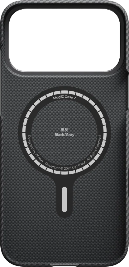 Чехол Pitaka Ultra Slim для iPhone 17 Pro (черный/серый)