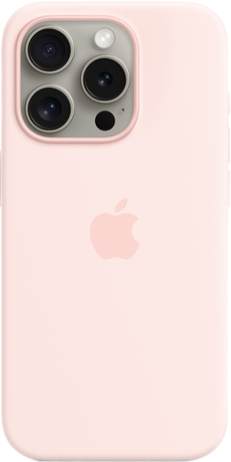 Оригинальный чехол Apple iPhone 15 Pro Silicone Case with MagSafe (светло-розовый)