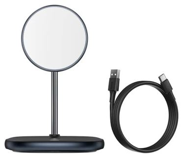 Беспроводная зарядка Baseus Swan Magnetic Desktop Bracket Wireless Charger (черный) 