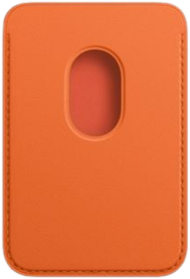 Оригинальный чехол Apple iPhone Leather Wallet with MagSafe (оранжевый)