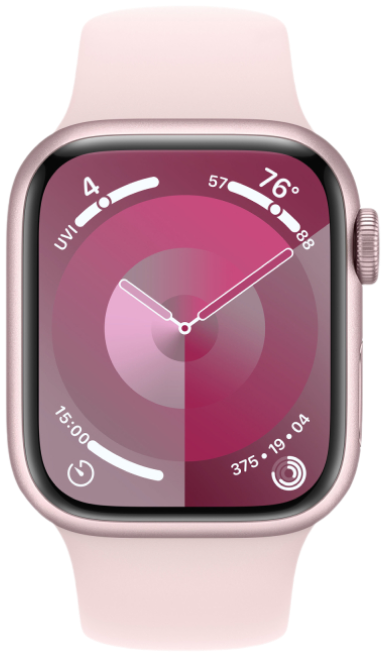 Умные часы Apple Watch Series 9 41mm Aluminium with Sport Band (розовый) S/M (Б/У)
