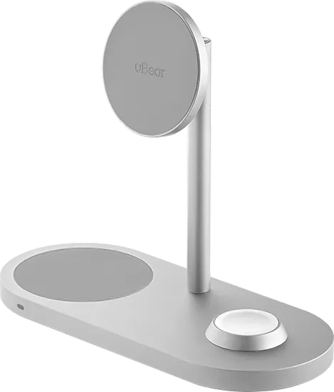 Беспроводная зарядка uBear Stage Pro 3in1 Wireless Charger (Galaxy Watch, серебристый)