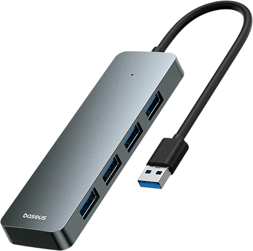 Переходник Baseus UltraJoy Series Lite 4-port USB-A Hub 3.0*4 Space Grey