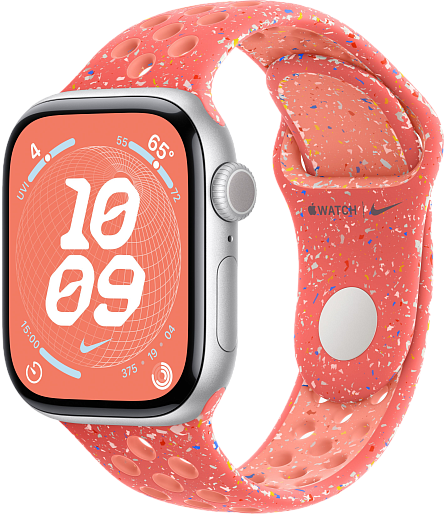 Умные часы Apple Watch Series 10 (42mm) Aluminum with Nike Sport Band S/M (серебро/янтарь), без RuStore