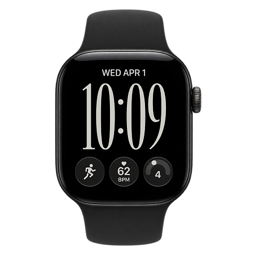 Умные часы Apple Watch Series 12 46mm (Black Aluminum Case) with Black Sport Band (S/M)