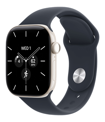 Умные часы Apple Watch Series 12 42mm (Pearl White Ceramic Case) with Navy Sport Band (S/M)
