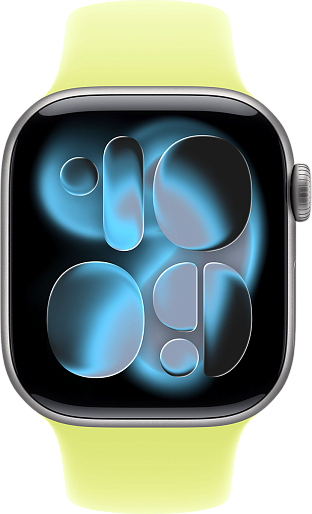 Умные часы Apple Watch Series 11 42mm with Sport Band (серый космос/желтый) S/M