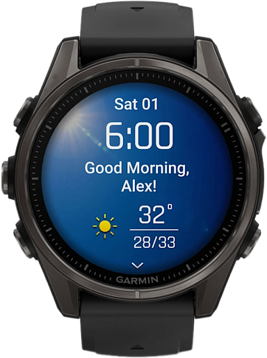 Умные часы Garmin ️FENIX 8 Amoled Sapphire 43mm (карбон/серый) EU