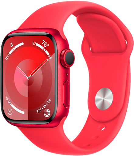 Умные часы Apple Watch Series 9 41mm Aluminium with Sport Band (красный) M/L