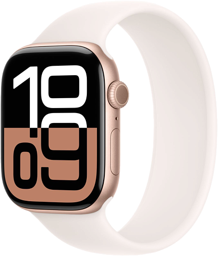 Умные часы Apple Watch Series 10 (42mm) Aluminum with Solo Loop (золото/розовый), без RuStore