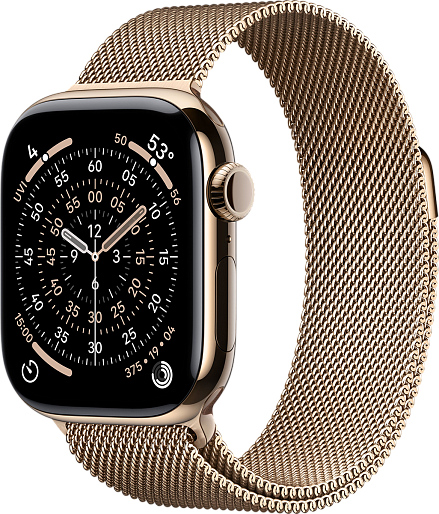 Умные часы Apple Watch Series 11 Titanium 42mm with Milanese Loop (золотой)