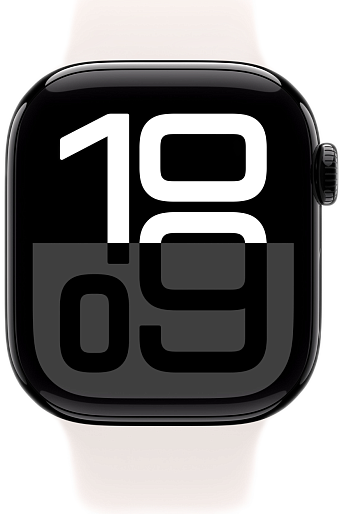 Умные часы Apple Watch Series 10 (42mm) Aluminum with Sport Band S/M (черный/розовый), без RuStore