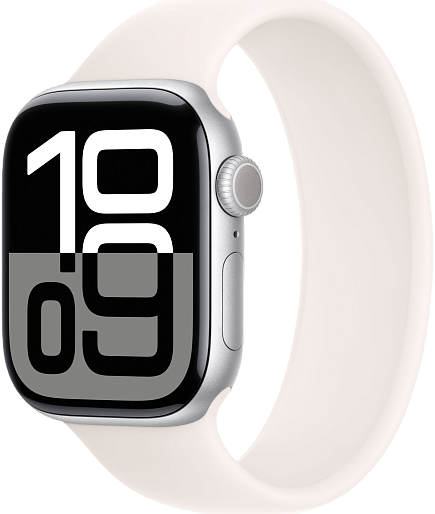 Умные часы Apple Watch Series 10 (42mm) Aluminum with Solo Loop (серебро/розовый)