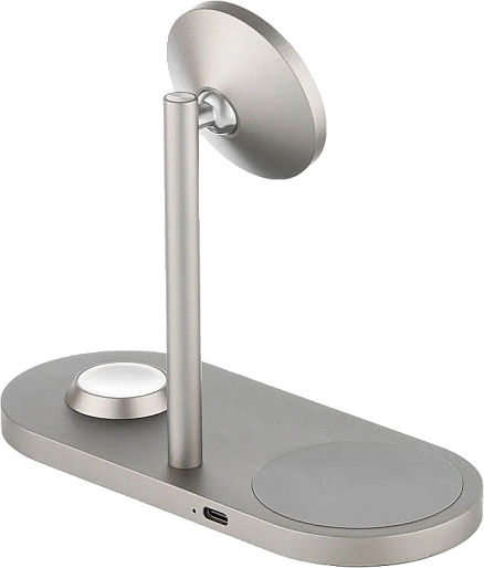 Беспроводная зарядка uBear Stage Pro 3in1 Wireless Charger (Apple Watch, титановый)