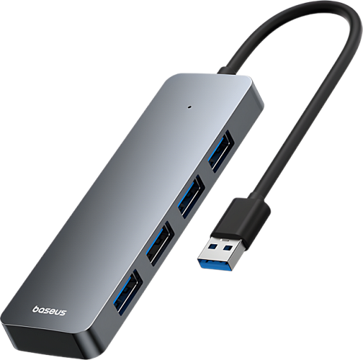 Переходник Baseus UltraJoy Series Lite 4-port USB-A Hub 3.0*4 (серый)