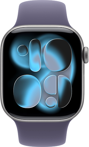 Умные часы Apple Watch Series 11 42mm with Sport Band (серый космос/фиолетовый) S/M