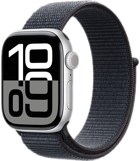 Умные часы Apple Watch Series 10 (42mm) Aluminum with Sport Loop (серебро/серый)