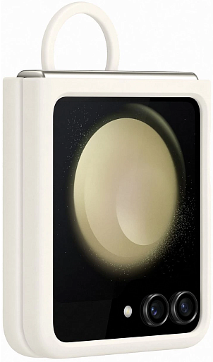 Оригинальный чехол Samsung Samsung Galaxy Z Flip5 Silicone Case with Ring (кремовый)