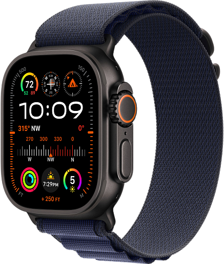 Умные часы Apple Watch Ultra 2 (2024) Black 49mm альпийская петля (синий) Large