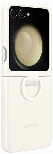 Оригинальный чехол Samsung Samsung Galaxy Z Flip5 Silicone Case with Ring (кремовый)