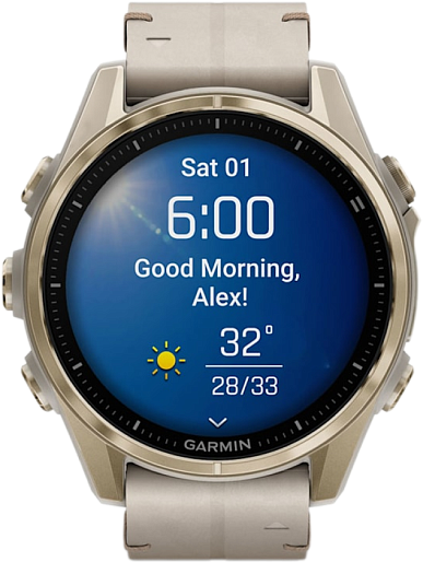 Умные часы Garmin ️FENIX 8 Amoled Sapphire 43mm (золотой/серый) EU