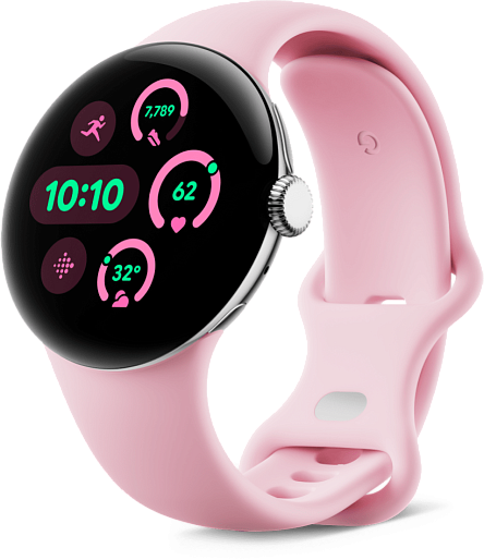 Умные часы Google Pixel Watch 3 Wi-Fi 41mm (серебристый/розовый) JP