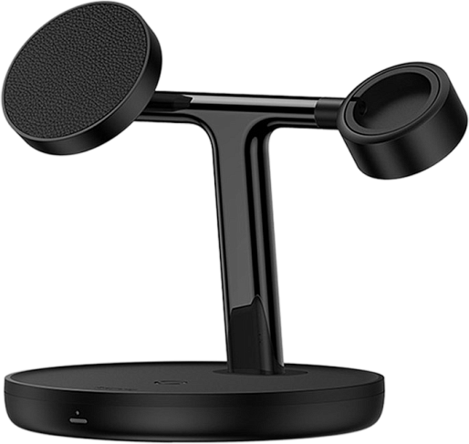 Беспроводная зарядка Baseus Swan 3-in-1 Wireless Magnetic Charging Bracket (черный)