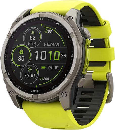 Умные часы Garmin Fenix 8 51mm Solar Sapphire (желтый/графит) EU