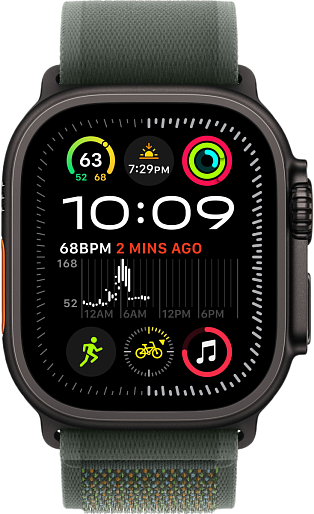 Умные часы Apple Watch Ultra 2 (2024) Black 49mm походная петля (зеленый) S/M, без RuStore