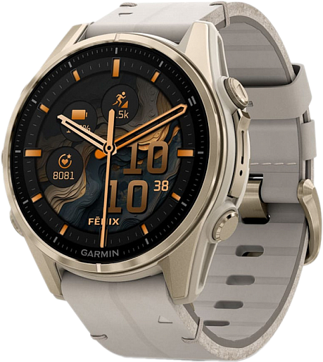 Умные часы Garmin ️FENIX 8 Amoled Sapphire 43mm (золотой/серый) EU