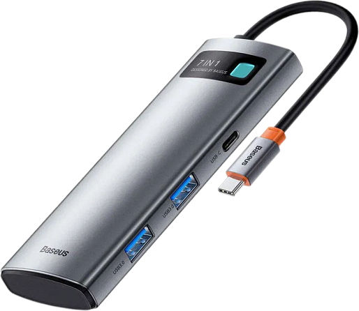 Переходник Baseus Metal Gleam Series 7-in-1 Multifunctional Type-C HUB Docking Station