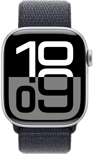 Умные часы Apple Watch Series 10 (42mm) Aluminum with Sport Loop (серебро/серый)