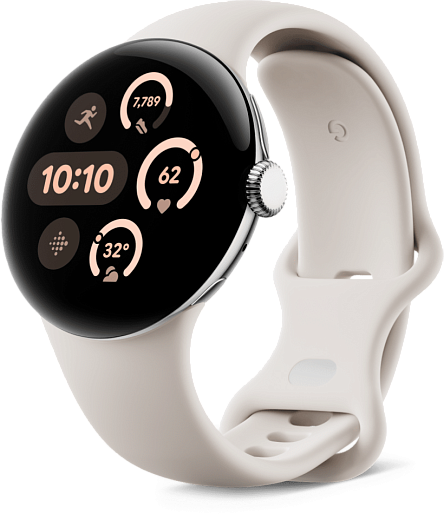 Умные часы Google Pixel Watch 3 Wi-Fi 41mm (серебристый/фарфоровый) JP