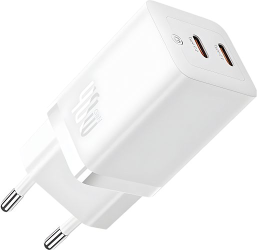 Зарядное устройство Baseus GaN 5 Pro Fast Charger C+C 40W (белый)