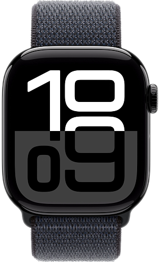 Умные часы Apple Watch Series 10 (46mm) Aluminum with Sport Loop (черный/серый)