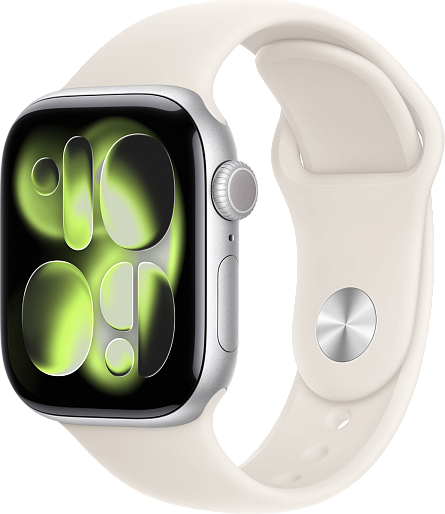 Умные часы Apple Watch Series 11 42mm with Sport Band (серебристый/сияющая звезда) S/M