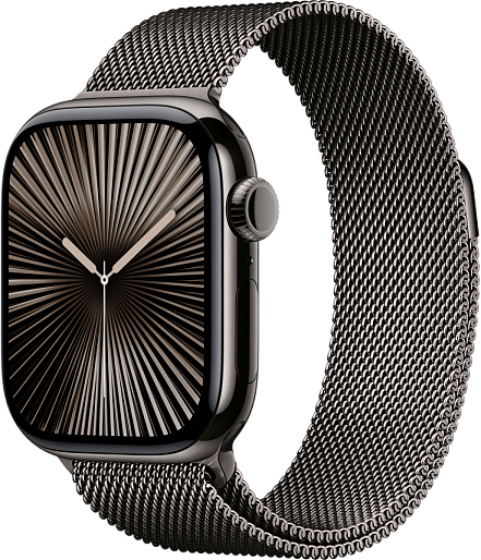 Умные часы Apple Watch Series 10 (42mm) Titanium with Milanese Loop (сланцевый)