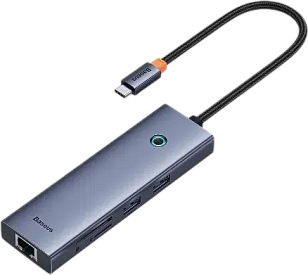 Изображение Baseus UltraJoy Series 7-port Hub Space Grey (Type-C to HDMI4K@60HZ*1+USB3,0*3+PD)