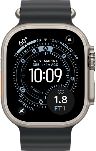 Умные часы Apple Watch Ultra 3 (Natural) 49mm океаническая петля (черный)