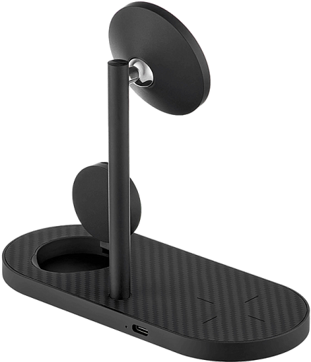 Беспроводная зарядка uBear Stage Pro Kevlar 3in1 Wireless Charger (космический черный)