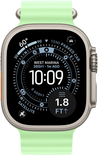 Умные часы Apple Watch Ultra 3 (Natural) 49mm океаническая петля (зеленый)