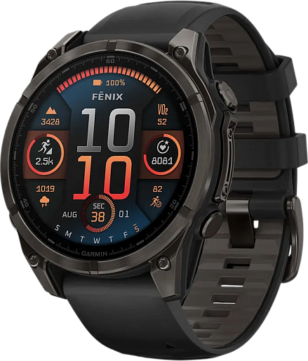 Умные часы Garmin FENIX 8 Amoled Sapphire 47mm (карбоновый/серый) EU