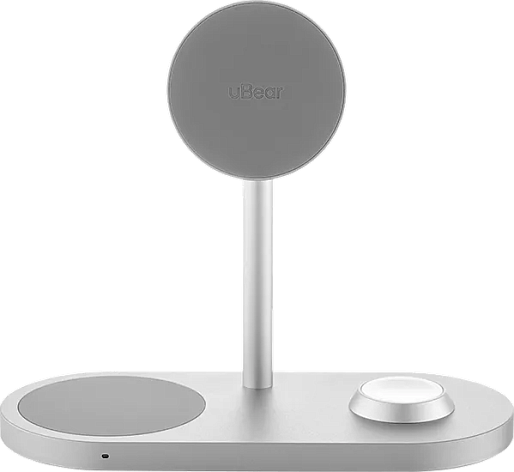 Беспроводная зарядка uBear Stage Pro 3in1 Wireless Charger (Galaxy Watch, серебристый)