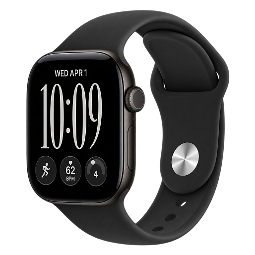 Умные часы Apple Watch Series 12 46mm (Black Aluminum Case) with Black Sport Band (S/M)