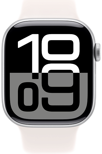 Умные часы Apple Watch Series 10 (42mm) Aluminum with Sport Band S/M (серебро/розовый), без RuStore