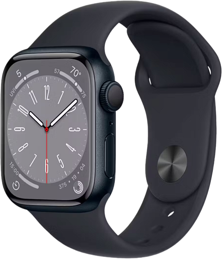 Умные часы Apple Watch Series 8 (41mm) Aluminum with Sport Band (черный) S/M